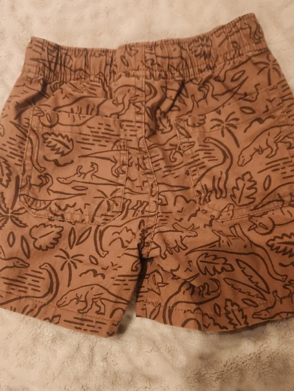 Boy's Brown Jungle Printed Casual Shorts